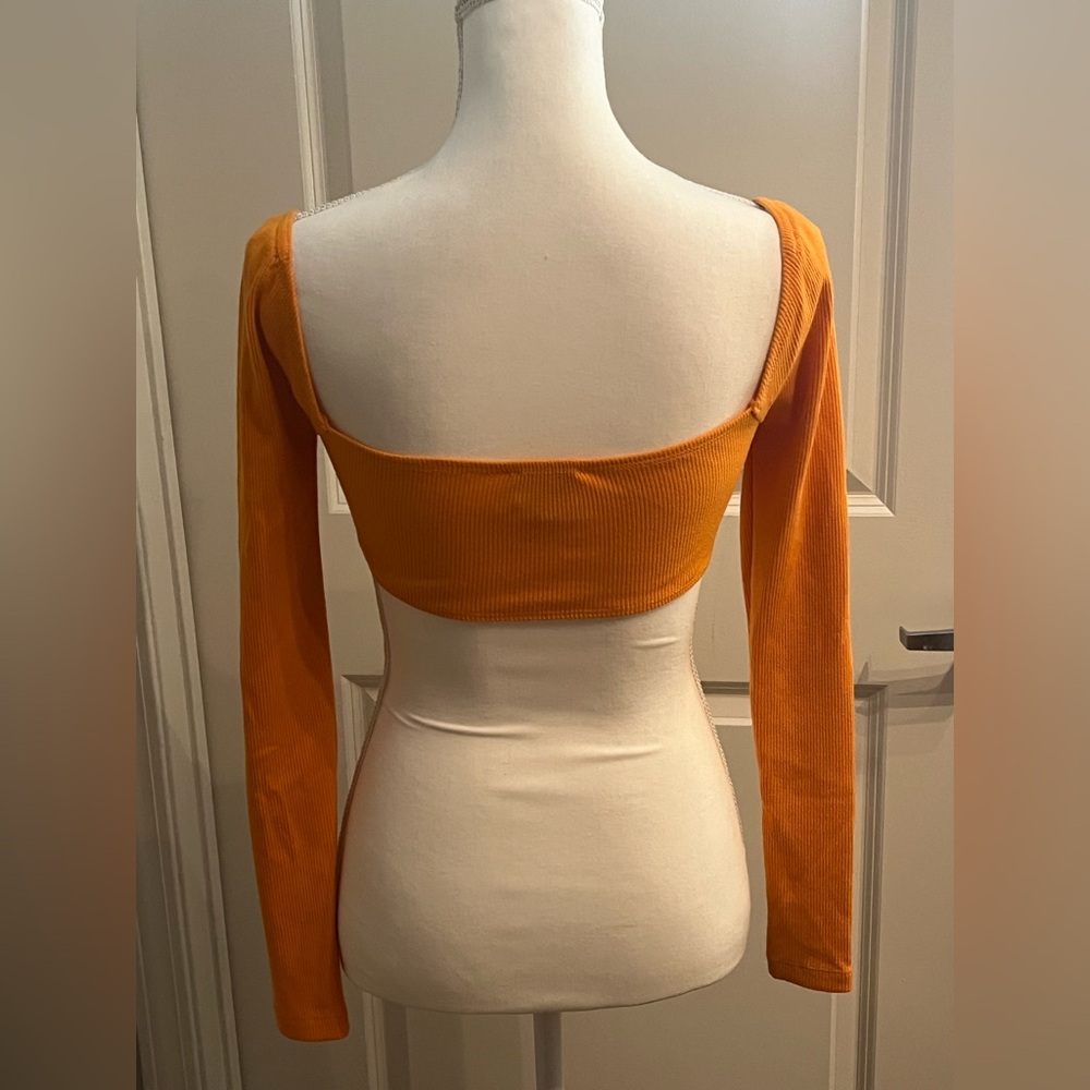 Princess Polly Becca Long Sleeve Crop Top | Orange | Size 2 - Picture 5 of 8